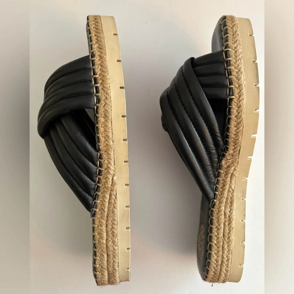 Vince Camuto Black Espadrille Platform Sandals Women’s Size 8.5